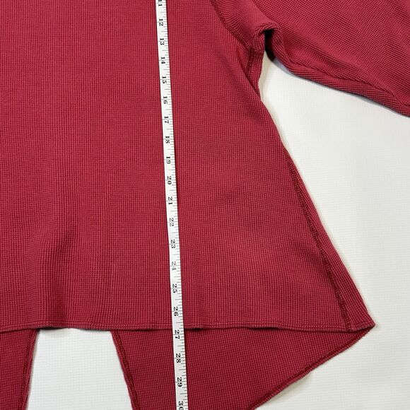 We The Free Amelia Split Back Thermal Top Shirt Womens Size Large Washed Red - Picture 10 of 14